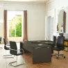 MUNIK│Fauteuil de direction│Têtière│Mousse injectée│cuir noir