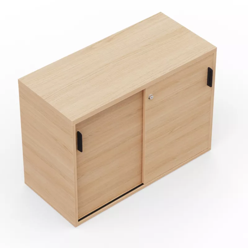 KARA RANGEMENT│Armoire Hauteur bureau x Largeur 100 cm - 2 portes coulissantes│4 coloris à choix