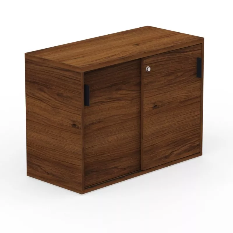 KARA RANGEMENT│Armoire Hauteur bureau x Largeur 100 cm - 2 portes coulissantes│4 coloris à choix