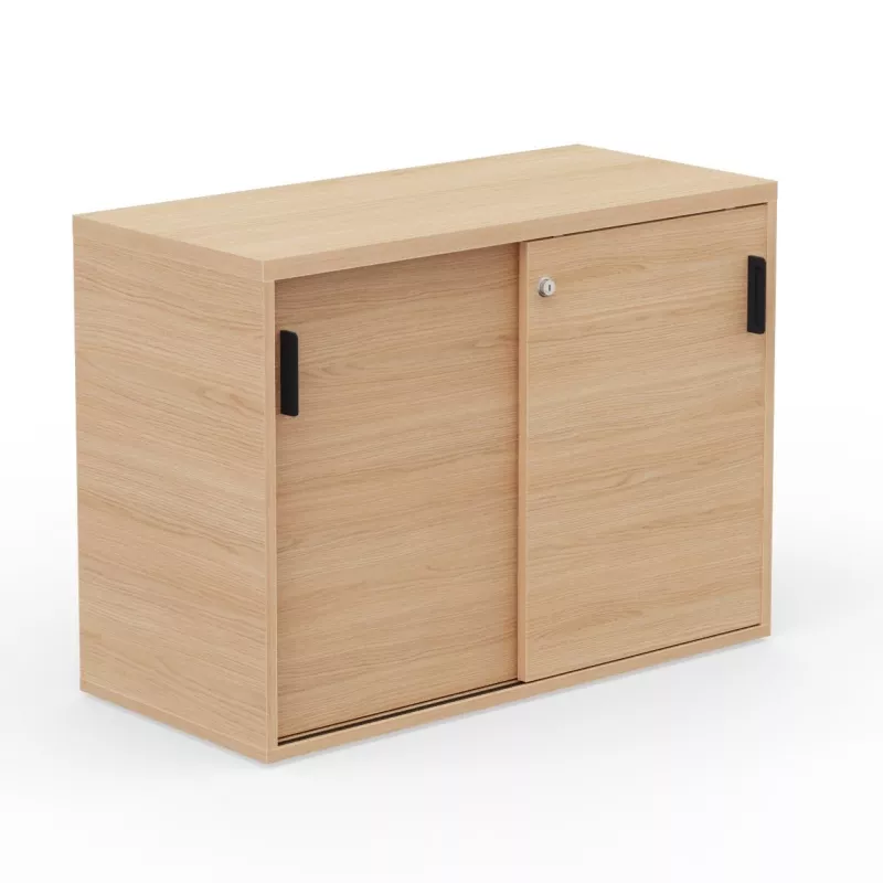 KARA RANGEMENT│Armoire Hauteur bureau x Largeur 100 cm - 2 portes coulissantes│4 coloris à choix