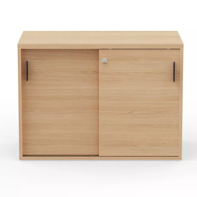 KARA RANGEMENT│Armoire Hauteur bureau x Largeur 100 cm - 2 portes coulissantes│4 coloris à choix