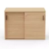 KARA RANGEMENT│Armoire Hauteur bureau x Largeur 100 cm - 2 portes coulissantes│4 coloris à choix