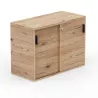 KARA RANGEMENT│Armoire Hauteur bureau x Largeur 100 cm - 2 portes coulissantes│4 coloris à choix