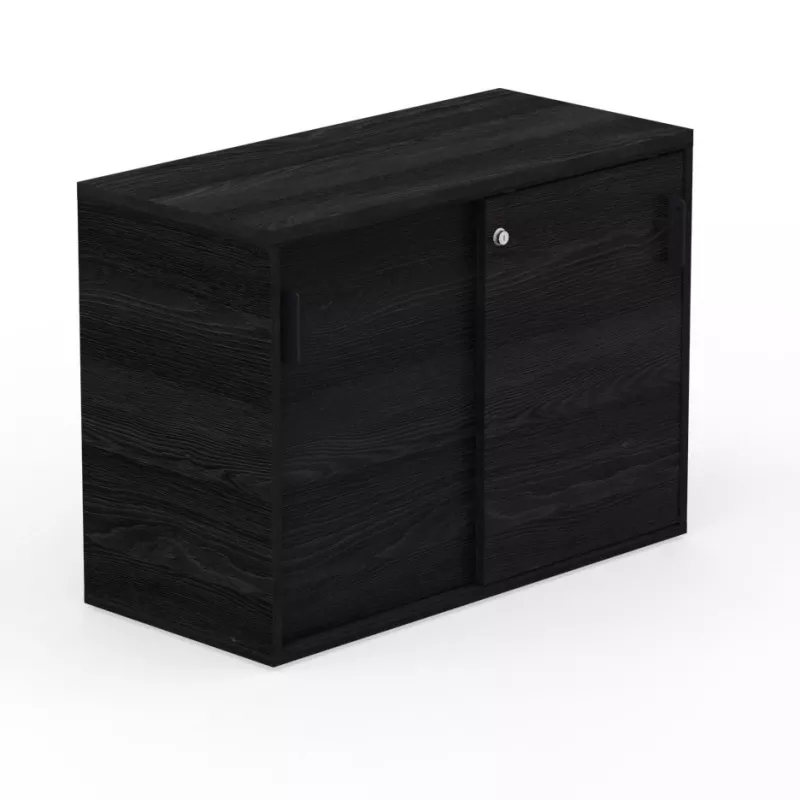 KARA RANGEMENT│Armoire Hauteur bureau x Largeur 100 cm - 2 portes coulissantes│4 coloris à choix