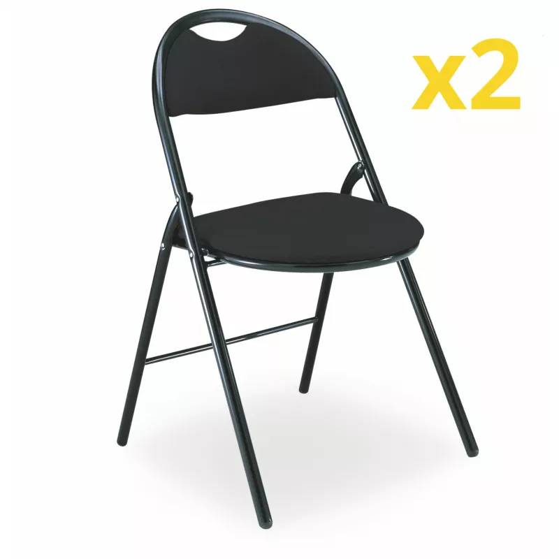 GEO TISSU│Lot de 2 Chaises pliantes tissu│2 coloris à choix