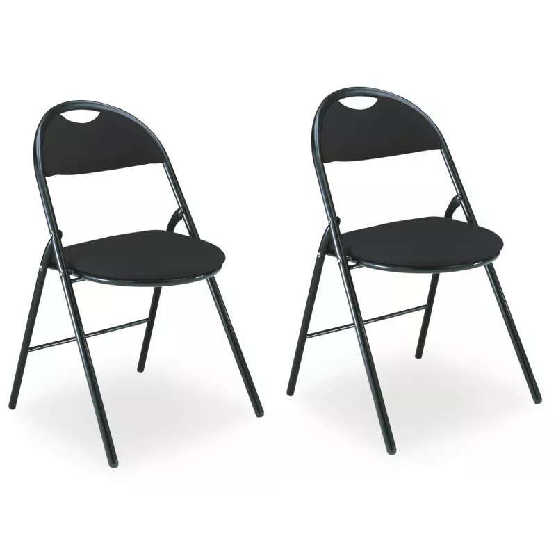 GEO TISSU│Lot de 2 Chaises pliantes tissu│2 coloris à choix