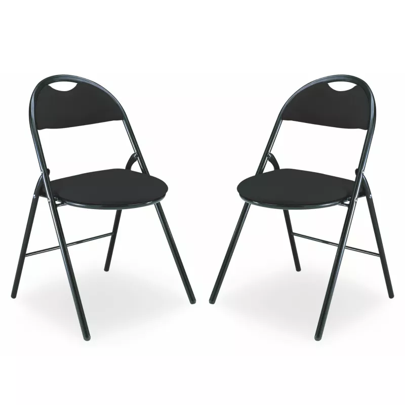 GEO TISSU│Lot de 2 Chaises pliantes tissu│2 coloris à choix