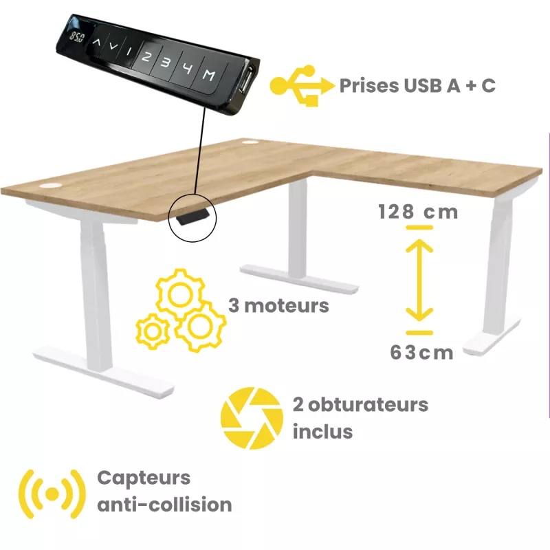 ENVOL EVO RETOUR│3 moteurs - 4 mémoires de position - USB A+C