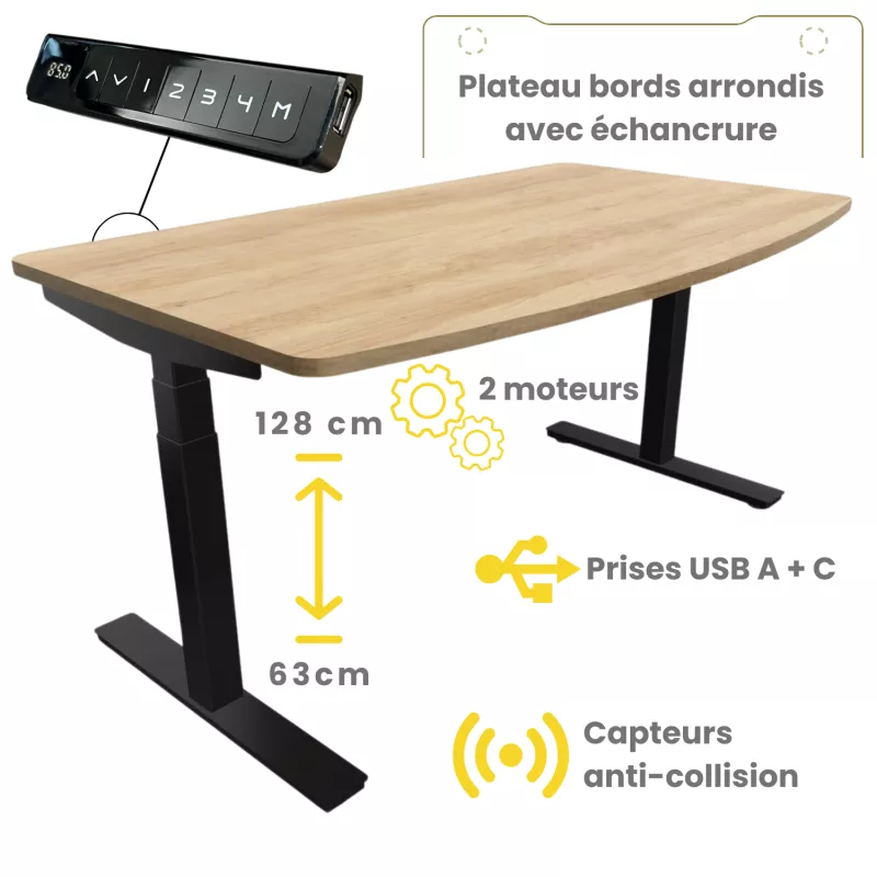 ALTO MANAGER│Gamme bureau électrique 4 mémoires double motorisation