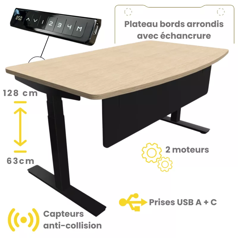 ALTO MANAGER│Gamme bureau électrique 4 mémoires double motorisation