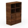 KARA RANGEMENT│Armoire Hauteur 144 x Largeur 100 cm - 2 portes coulissantes + 4 niches ouvertes│4 coloris à choix