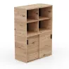 KARA RANGEMENT│Armoire Hauteur 144 x Largeur 100 cm - 2 portes coulissantes + 4 niches ouvertes│4 coloris à choix