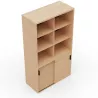KARA RANGEMENT│Armoire Hauteur 179 x Largeur 100 cm - 2 portes coulissantes + 6 niches ouvertes│4 coloris à choix