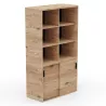 KARA RANGEMENT│Armoire Hauteur 179 x Largeur 100 cm - 2 portes coulissantes + 6 niches ouvertes│4 coloris à choix