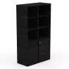 KARA RANGEMENT│Armoire Hauteur 179 x Largeur 100 cm - 2 portes coulissantes + 6 niches ouvertes│4 coloris à choix