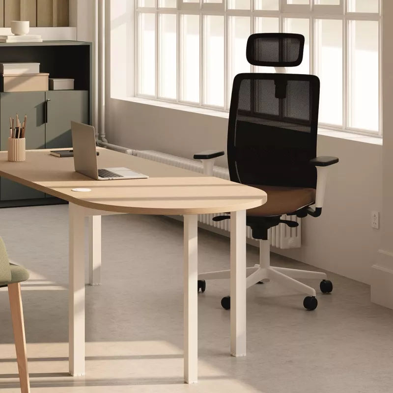VOLT WHITE│Fauteuil de travail structure blanche - Dossier résille