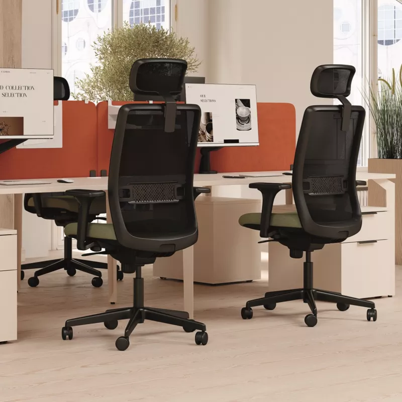 VOLT WHITE│Fauteuil de travail structure blanche - Dossier résille