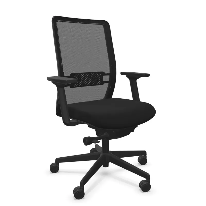 VOLT BLACK│Fauteuil de travail structure noire - Dossier résille