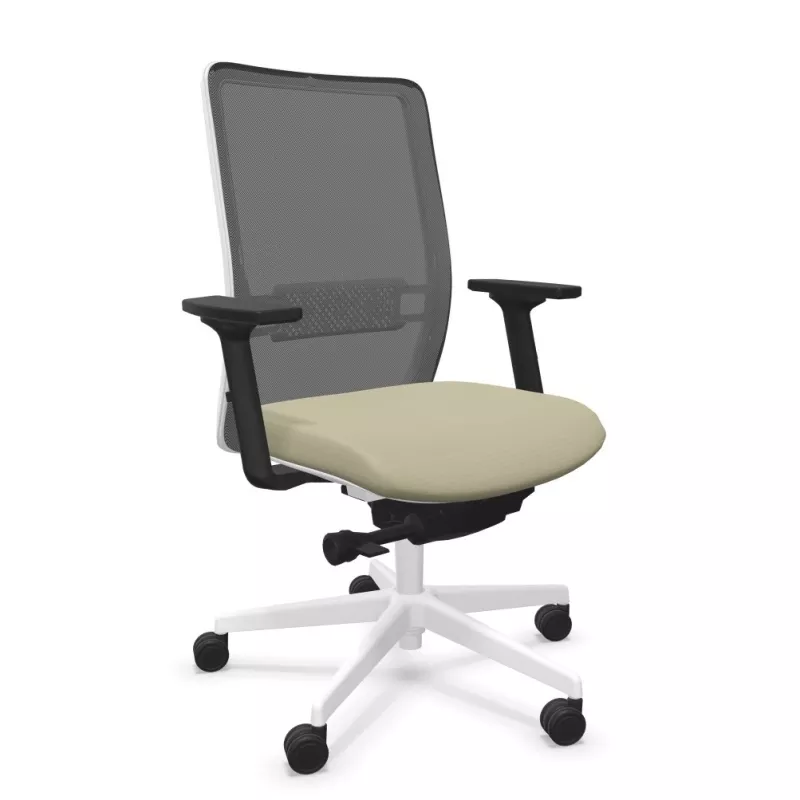 VOLT WHITE│Fauteuil de travail structure blanche - Dossier résille