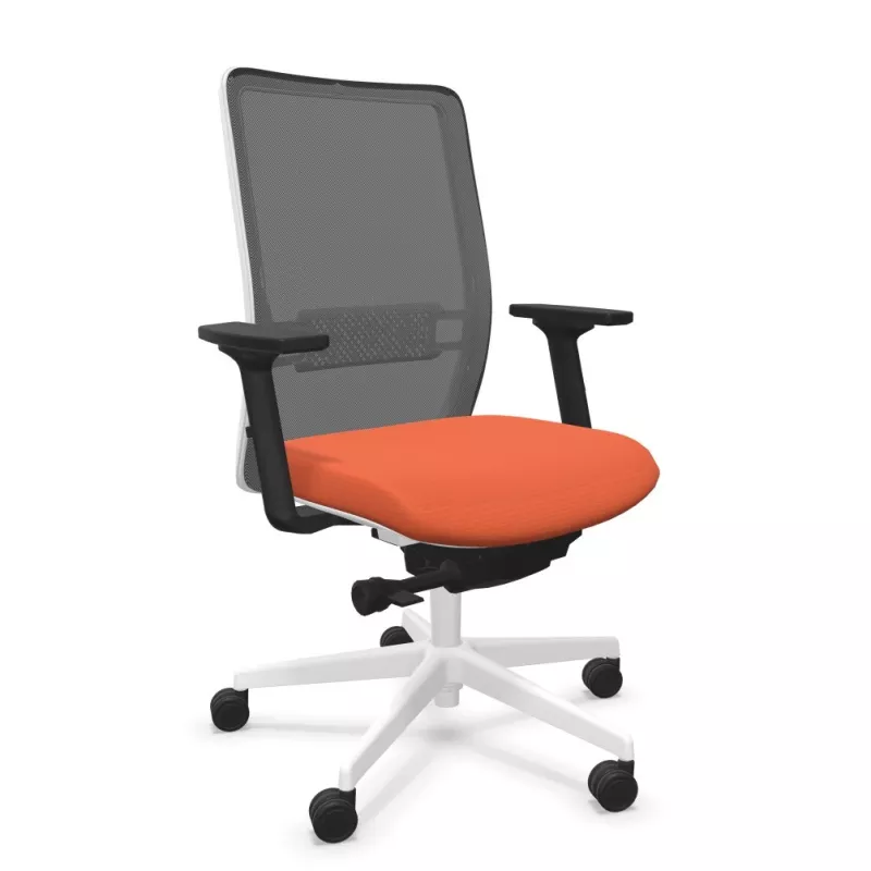 VOLT WHITE│Fauteuil de travail structure blanche - Dossier résille