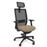 VOLT BLACK│Fauteuil de travail structure noir avec têtière -Dossier résille