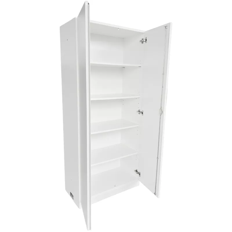 ECHO│Armoire haute portes battantes│L 80 x H 180 cm│Blanc/Blanc