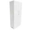 ECHO│Armoire haute portes battantes│L 80 x H 180 cm│Blanc/Blanc