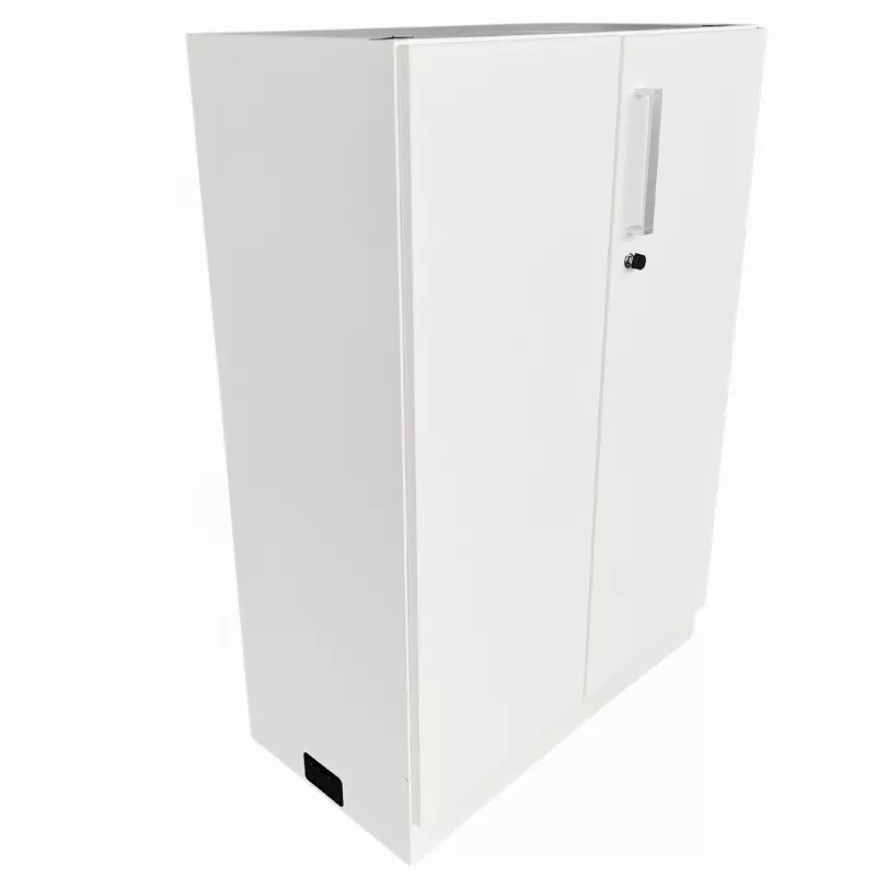 ECHO│Armoire haute portes battantes│L 80 x H 117 cm│Blanc/Blanc