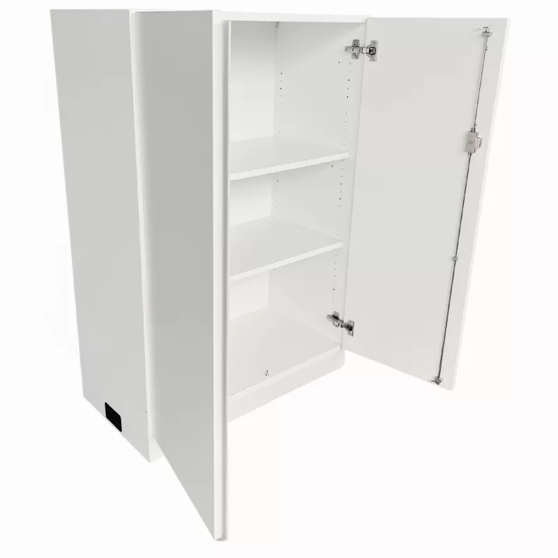 ECHO│Armoire haute portes battantes│L 80 x H 117 cm│Blanc/Blanc