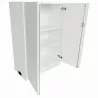 ECHO│Armoire haute portes battantes│L 80 x H 117 cm│Blanc/Blanc