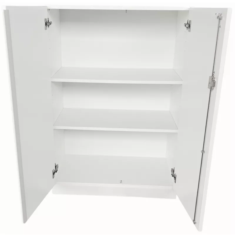 ECHO│Armoire haute portes battantes│L 80 x H 117 cm│Blanc/Blanc