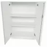 ECHO│Armoire haute portes battantes│L 80 x H 117 cm│Blanc/Blanc