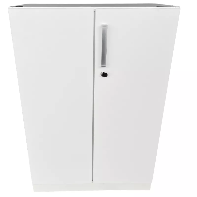 ECHO│Armoire haute portes battantes│L 80 x H 117 cm│Blanc/Blanc