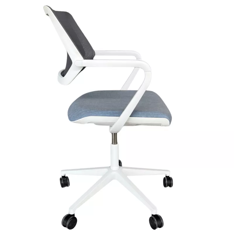 STEELCASE│Modèle QiVi - Siège d'accueil/visiteurs/conférence - Sur roulettes réglable en hauteur│Blanc / Bleu
