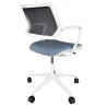 STEELCASE│Modèle QiVi - Siège d'accueil/visiteurs/conférence - Sur roulettes réglable en hauteur│Blanc / Bleu