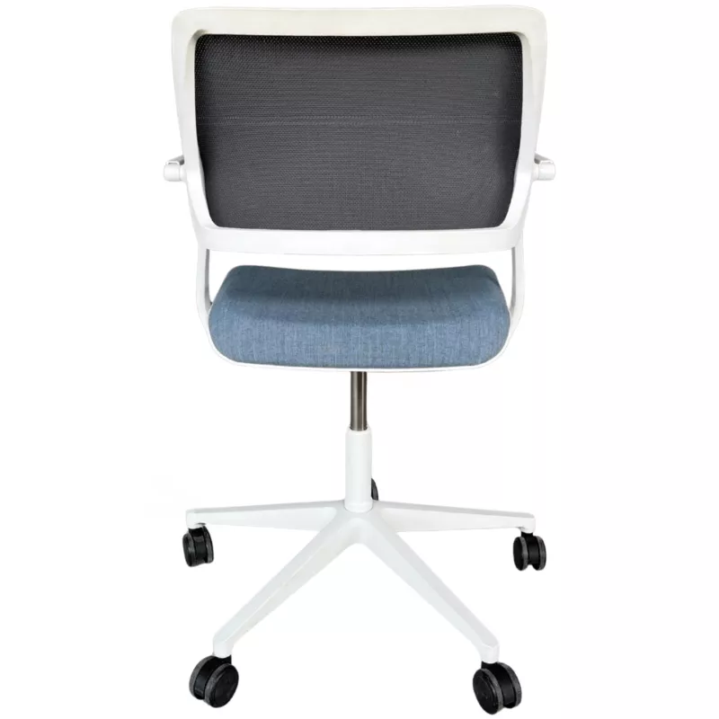 STEELCASE│Modèle QiVi - Siège d'accueil/visiteurs/conférence - Sur roulettes réglable en hauteur│Blanc / Bleu