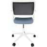 STEELCASE│Modèle QiVi - Siège d'accueil/visiteurs/conférence - Sur roulettes réglable en hauteur│Blanc / Bleu