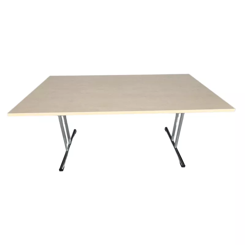 PLIANTE│Table modulaire pliante 160x80 cm│Erable blanc/Chromé