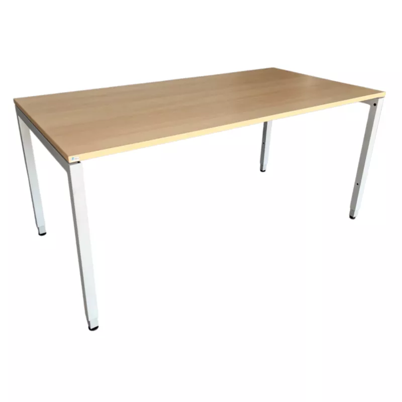 LO LISTA│modèle LO Motion - Bureau 160x80 cm - Hauteur réglable│Hêtre / Gris alu