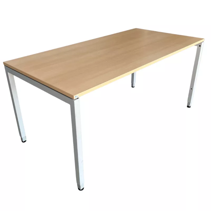 LO LISTA│modèle LO Motion - Bureau 160x80 cm - Hauteur réglable│Hêtre / Gris alu