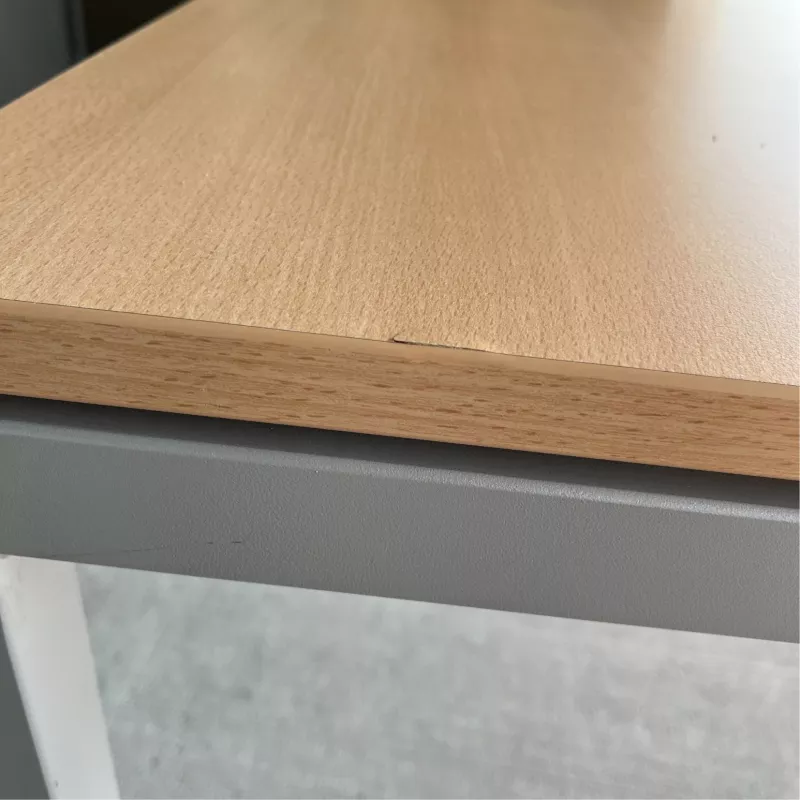 LO LISTA│modèle LO Motion - Bureau 160x80 cm - Hauteur réglable│Hêtre / Gris alu