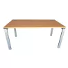 ASTRO│Bureau droit 160x80│Hêtre naturel / Gris aluminium