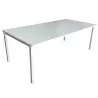 HUND│Bureau droit 200x100│Blanc / Gris alu