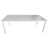 HUND│Bureau droit 200x100│Blanc / Gris alu