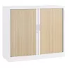 ARIV│Armoire rideau bicolore L 100-120 x H 105 cm│Décor bois/Acier
