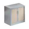 ARIV│Armoire rideau bicolore L 80 x H 71 ou 72.1 cm│Décor bois/Acier