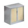 ARIV│Armoire rideau bicolore L 80 x H 71 ou 72.1 cm│Décor bois/Acier