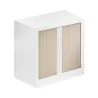 ARIV│Armoire rideau bicolore L 80 x H 71 ou 72.1 cm│Décor bois/Acier