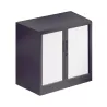 ARIV│Armoire rideau bicolore L 80 x H 71 ou 72.1 cm│Décor bois/Acier