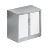 ARIV│Armoire rideau bicolore L 80 x H 71 ou 72.1 cm│Décor bois/Acier